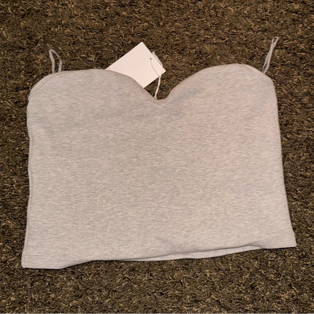 BRAND NEW WITH TAGS Zara Gray Strapless Top Never Worn